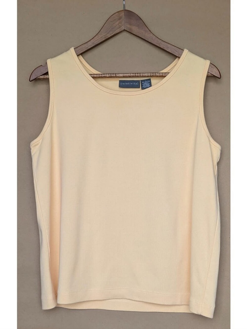Relativity Yellow Stretch-Cotton Tank